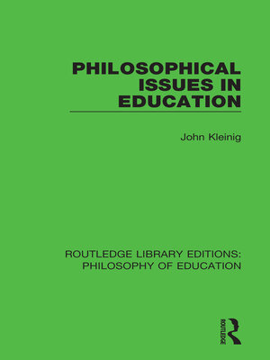 cover image of Philosophical Issues in Education